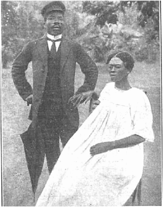 Atangana et sa femme - internés en Guniée espagnole pendant la première guerre mondiale.